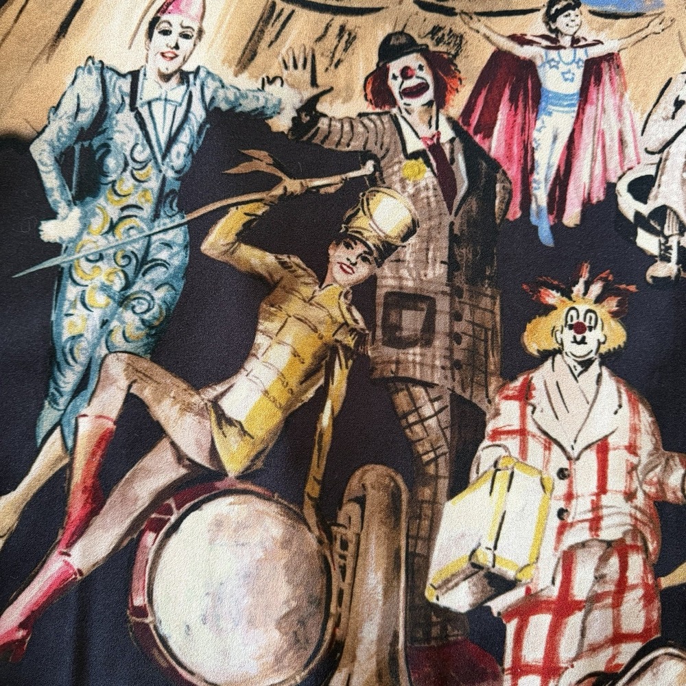 RARE Save The Queen Dress XL Circus Print Graphic Long Sleeve Designer Italy Y2K - Picture 6 of 15
